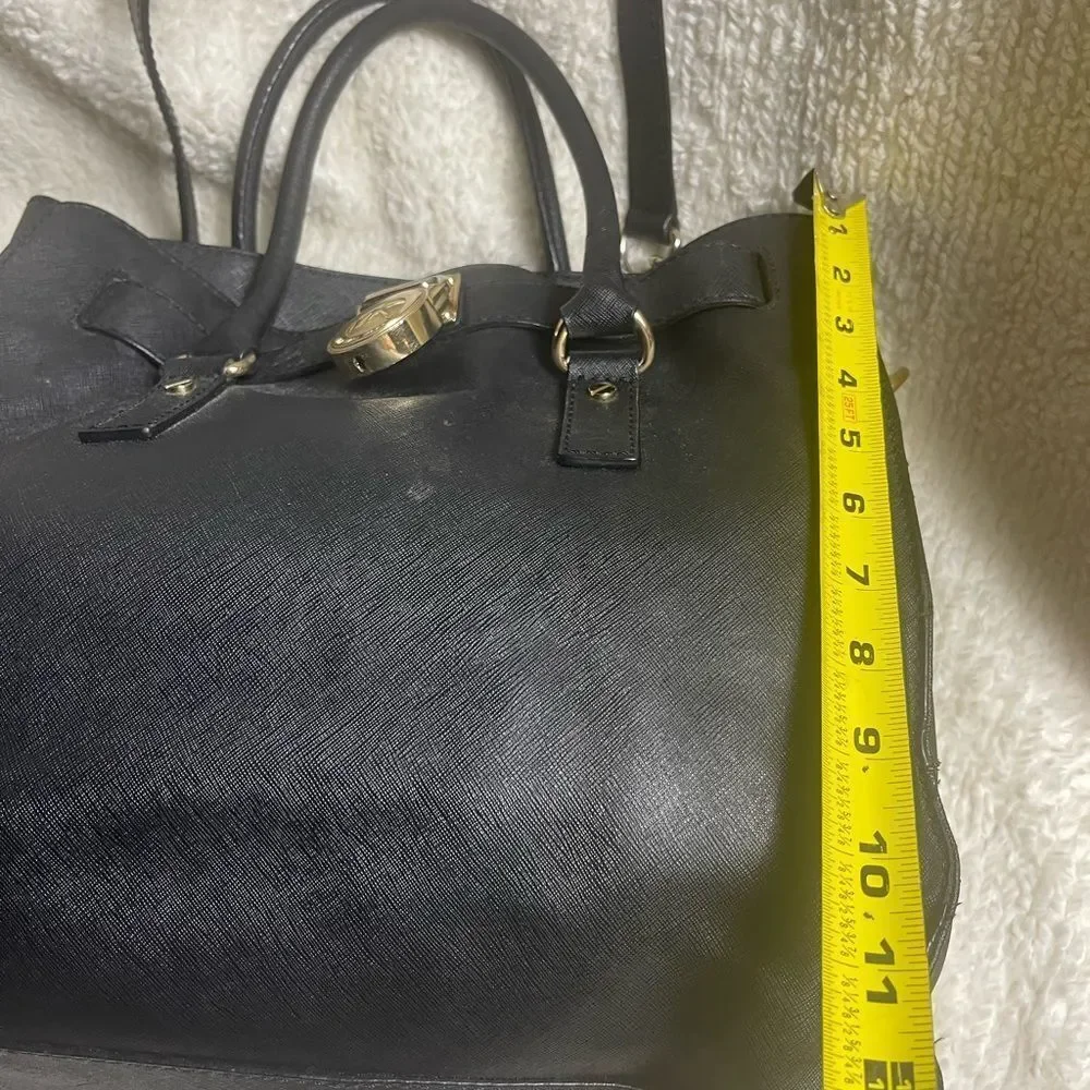 MICHAEL KORS Hamilton Saffiano Leather Black Satchel/shoulder bag.